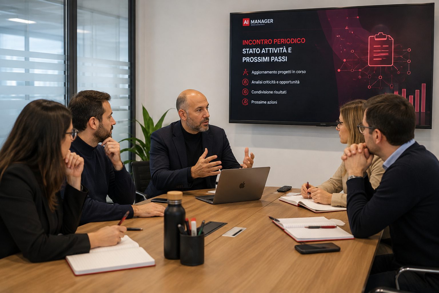 Incontro periodico tra l'AI Manager e il team dell'azienda cliente