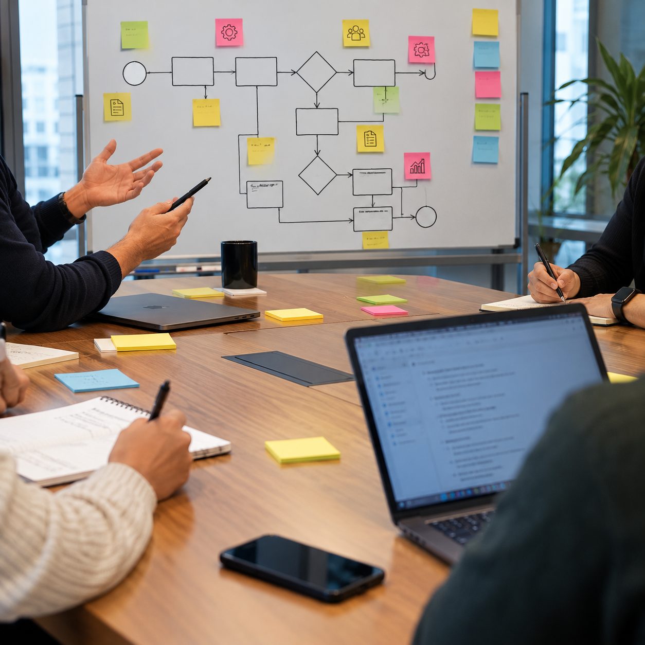 Colloquio con il team operativo durante la mappatura dei processi