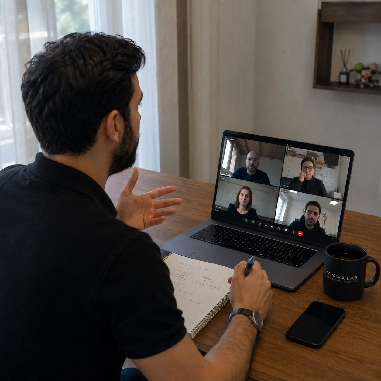 Sessione di formazione AI in videochiamata con un team aziendale