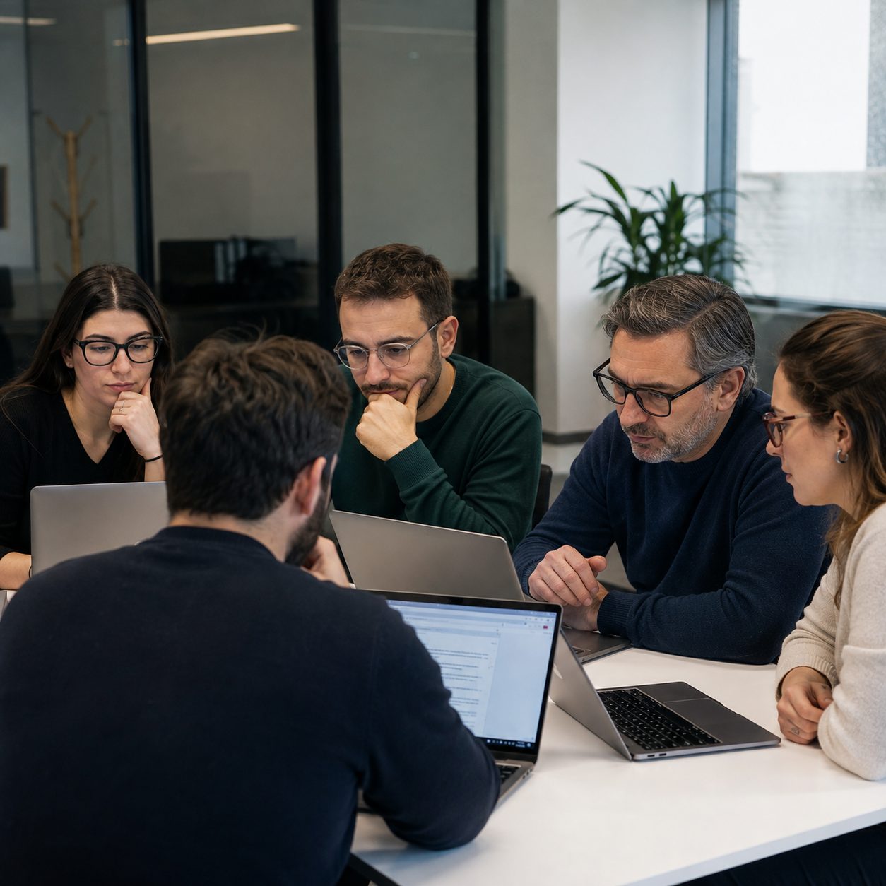 Partecipanti a una sessione pratica di formazione sull'AI applicata a documenti aziendali